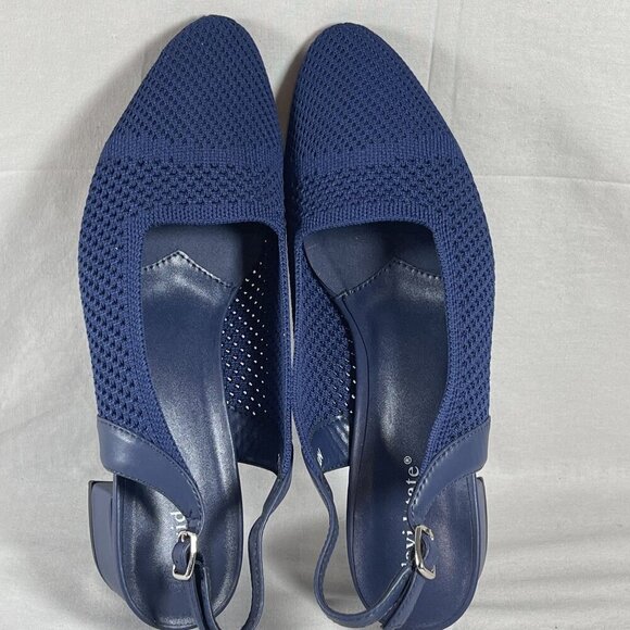 David‎ Tate Women's Navy Blue Galen Slingback Almond Toe Pump Shoe Size 10-NEW - Picture 6 of 10